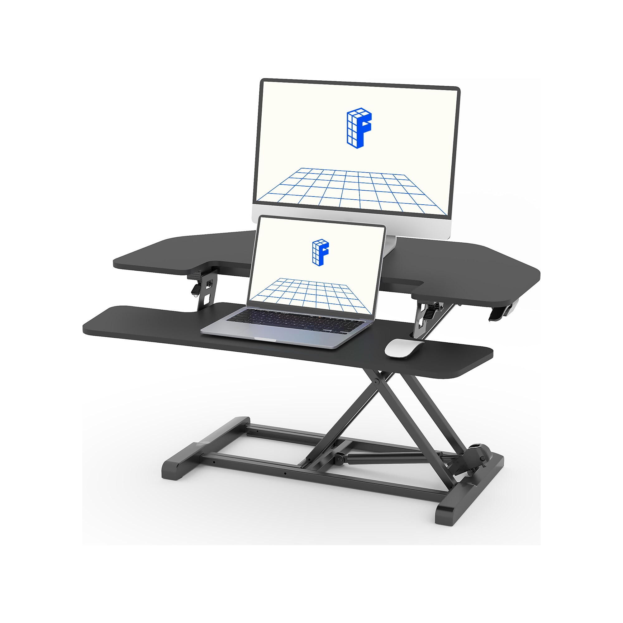 FlexiSpot M7 Series 36″W Manual Rectangular Adjustable Standing Desk Converter, Black (M7-E-36C) Sansujyuku sansujyuku.com