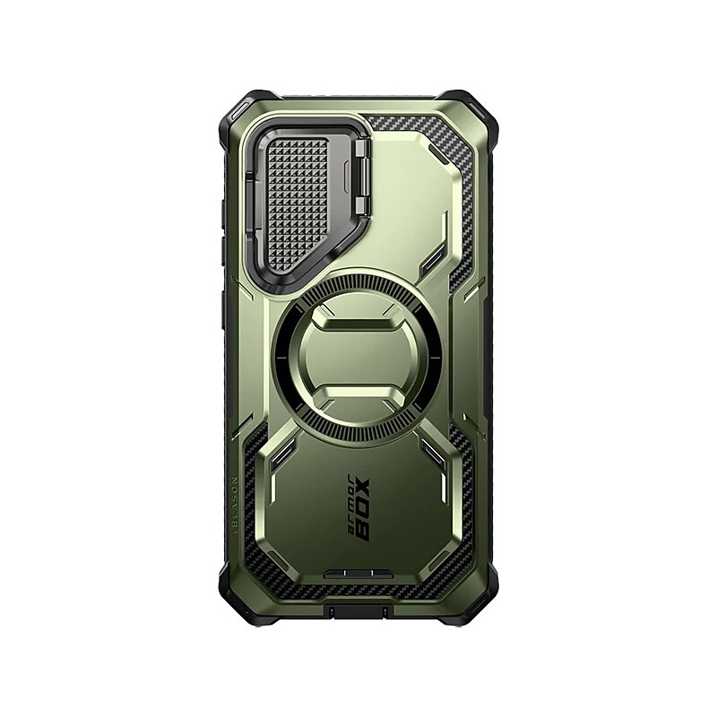 i-Blason ArmorBox MagSafe Rugged Case for Samsung Galaxy S24+, Shock Absorbing, Dark Green (GS24PLUSABSPGN) image 1