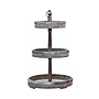 Storied Home 26.75" Decorative Wood & Tin 3 Tier Tray, Silver (DE0574)~#|#~0C01A371-CFA6-4A16-B201AC6B9F2718FB_sc7