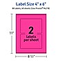 Avery Laser/Inkjet Rectangle Multipurpose Labels, 4" x 6", Neon Magenta, 80/Pack (94278)~#|#~0C01D675-4FE1-4024-AFD17CC7C5EA2B9B_sc7