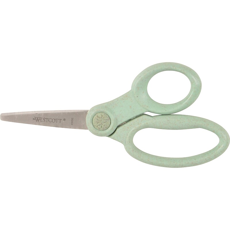Westcott KleenEarth 7.24" Stainless Steel Kids' Scissors, Blunt Tip, Assorted Colors (17193) image 1