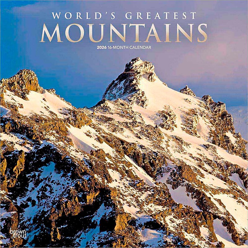 2026 BrownTrout World's Greatest Mountains 12" x 12" Monthly Wall Calendar (9798330704729) image 1