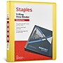Staples 1" 3-Ring View Binders, D-Ring, Yellow (58653)~#|#~0C1A1FD9-8006-4BFA-A0140B333BBC66D6_sc7