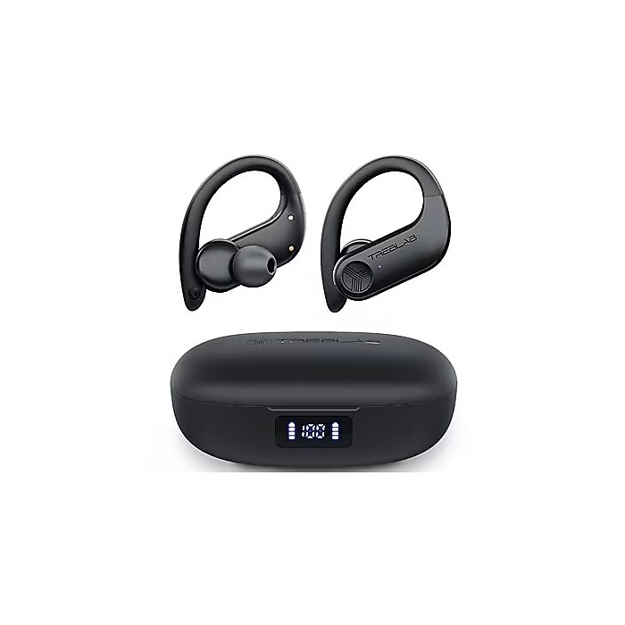 Treblab X3-Pro True Wireless Earbuds, Bluetooth, Black w/White