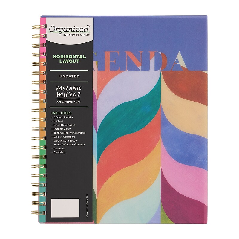 2025-2026 The Happy Planner Radiant Spectrum 9.375" x 11.125" Academic Year Weekly & Monthly Planner, Plastic Cover (PT0007B002) image 1