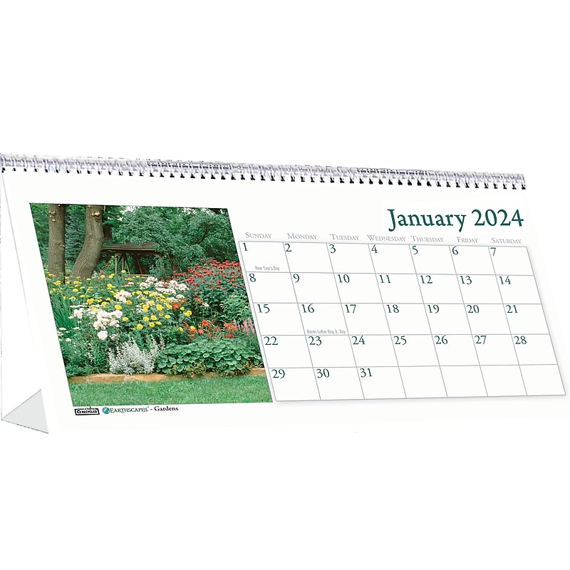 2024 House of Doolittle Gardens 8.25" x 4.25" Monthly Desk Tent Calendar (309-24) image 1