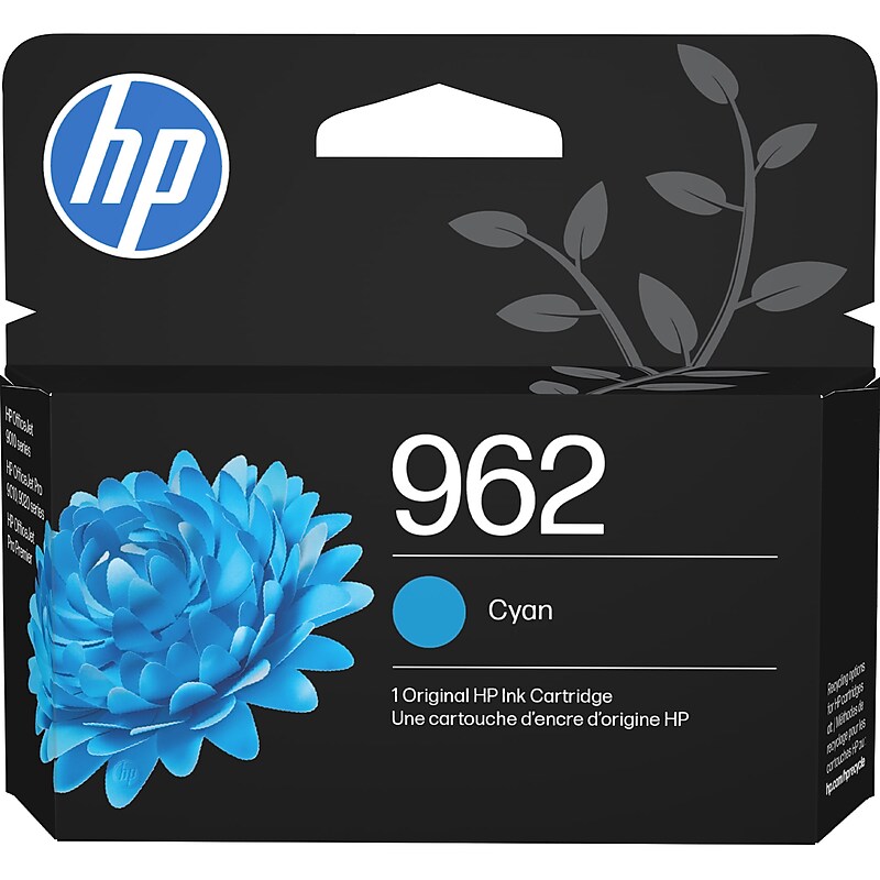 HP 962 Cyan Standard Yield Ink Cartridge, Prints Up to 700 Pages (3HZ96AN#140) image 1