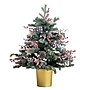 Nearly Natural 3-ft Pre-Lit Artificial Snow Covered Decorative Christmas Tree in Golden Planter (T4788)~#|#~0C2A38A4-46E8-45D1-96A85EED4FDE7654_sc7