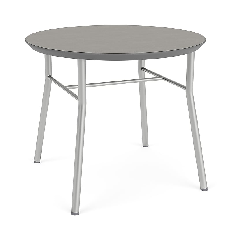 Lesro Chat 24" Dia Laminate Round End Table, Sarum Twill/Silver (CX0524.SSV.TST) image 1