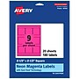 Avery Laser/Inkjet Square Multipurpose Labels, 2.5" x 2.5", Neon Magenta, 180/Pack (94104)~#|#~0C32D5C8-FC67-4EA9-A9231E849AFFE818_sc7