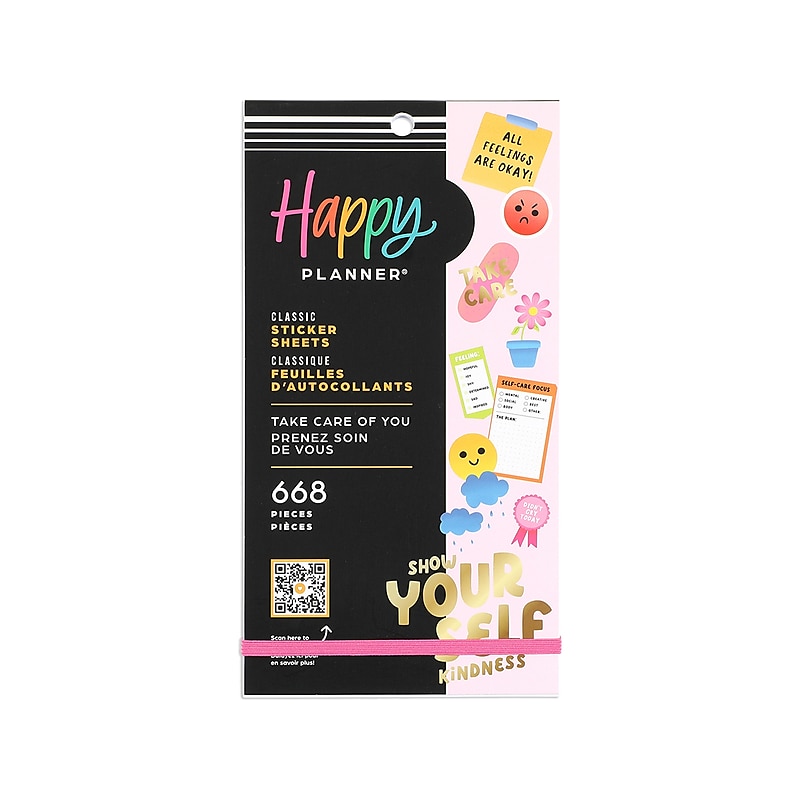 The Happy Planner Take Care of You Classic Stickers, Assorted Colors, 668/Pack (SVP130-262) image 1