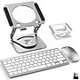 Delton N35 Wireless Keyboard and Mouse & Swivel Tablet Stand Bundle, USB-A, White (DTTKITN35WWSW60)~#|#~0C3C7A0E-7D2A-42E6-AF71B4553A775DEE_sc7