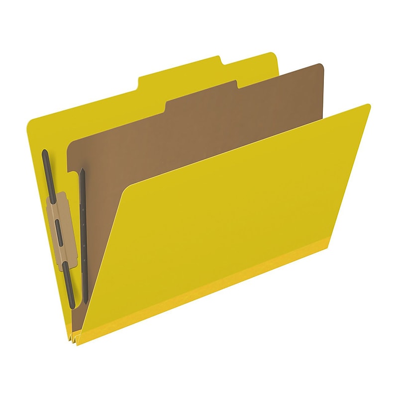 Medical Arts Press Pressboard Classification Folder, 1 Divider, 2" Expansion, Legal Size, Yellow, 10/Box image 1