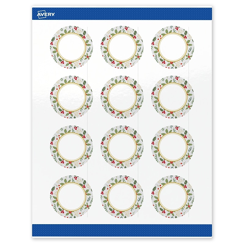 Avery Circle Multipurpose Labels, 2" Dia., White, 120/Pack (19479370464) image 1