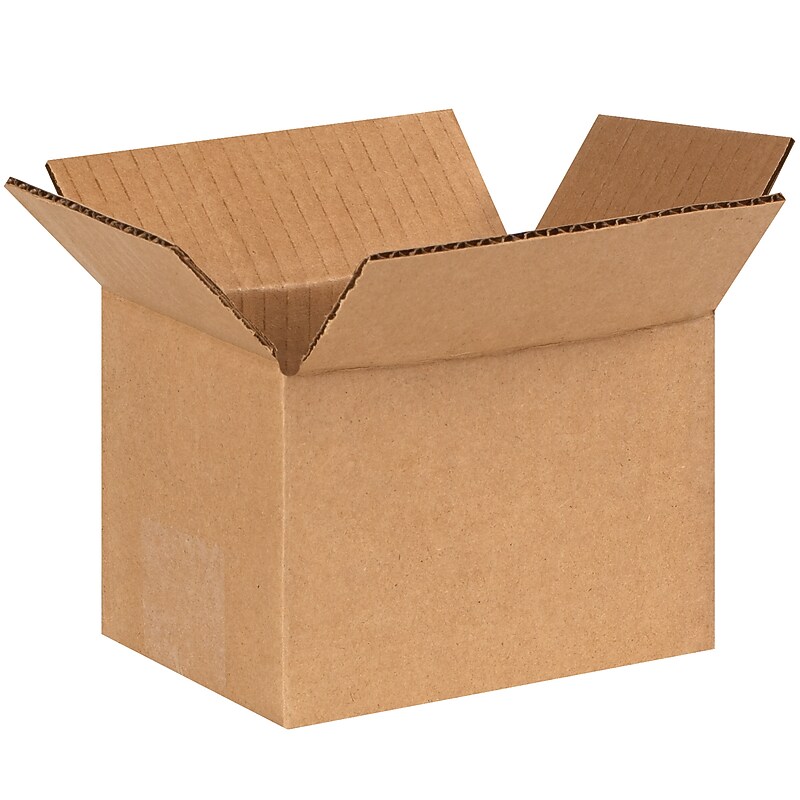 6" x 4" x 4" Standard Shipping Boxes, 32 ECT, 25/Bundle (644) image 1