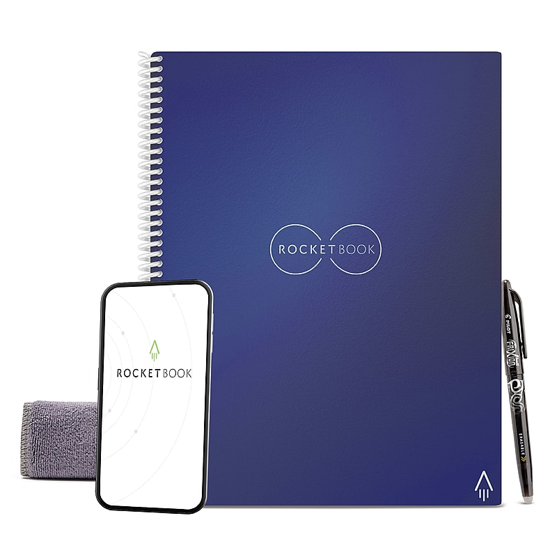 Rocketbook Core 1-Subject Smart Notebook, 8.5" x 11", Dotted, 32 Sheets, Blue (EVR-L-K-CDF) image 1