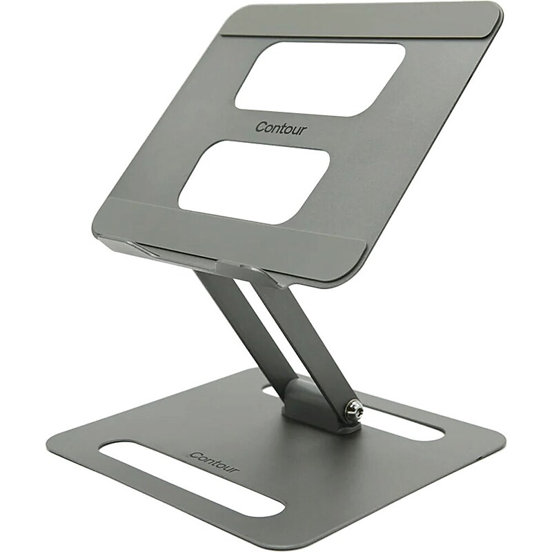 Contour Design 8.4" x 1.8" Steel Adjustable Laptop Riser, Gray (305200) image 1