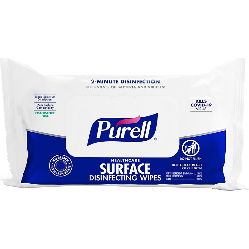 PURELL Healthcare Disinfecting Wipes, 72 Wipes/Pack  (9370-12) image 1