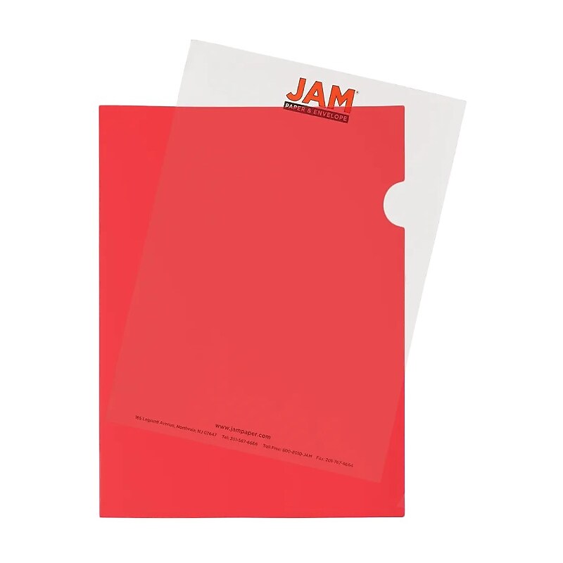 JAM Paper Plastic Sleeves, 9" x 12", Red, 120/Pack (2226316989B) image 1