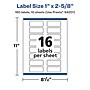 Avery Laser/Inkjet Rectangle Waterproof Multipurpose Labels, 2.625"  x 1", White, 160/Pack (94201)~#|#~0C55F32C-F0BA-4167-88E05FC31DCF603E_sc7