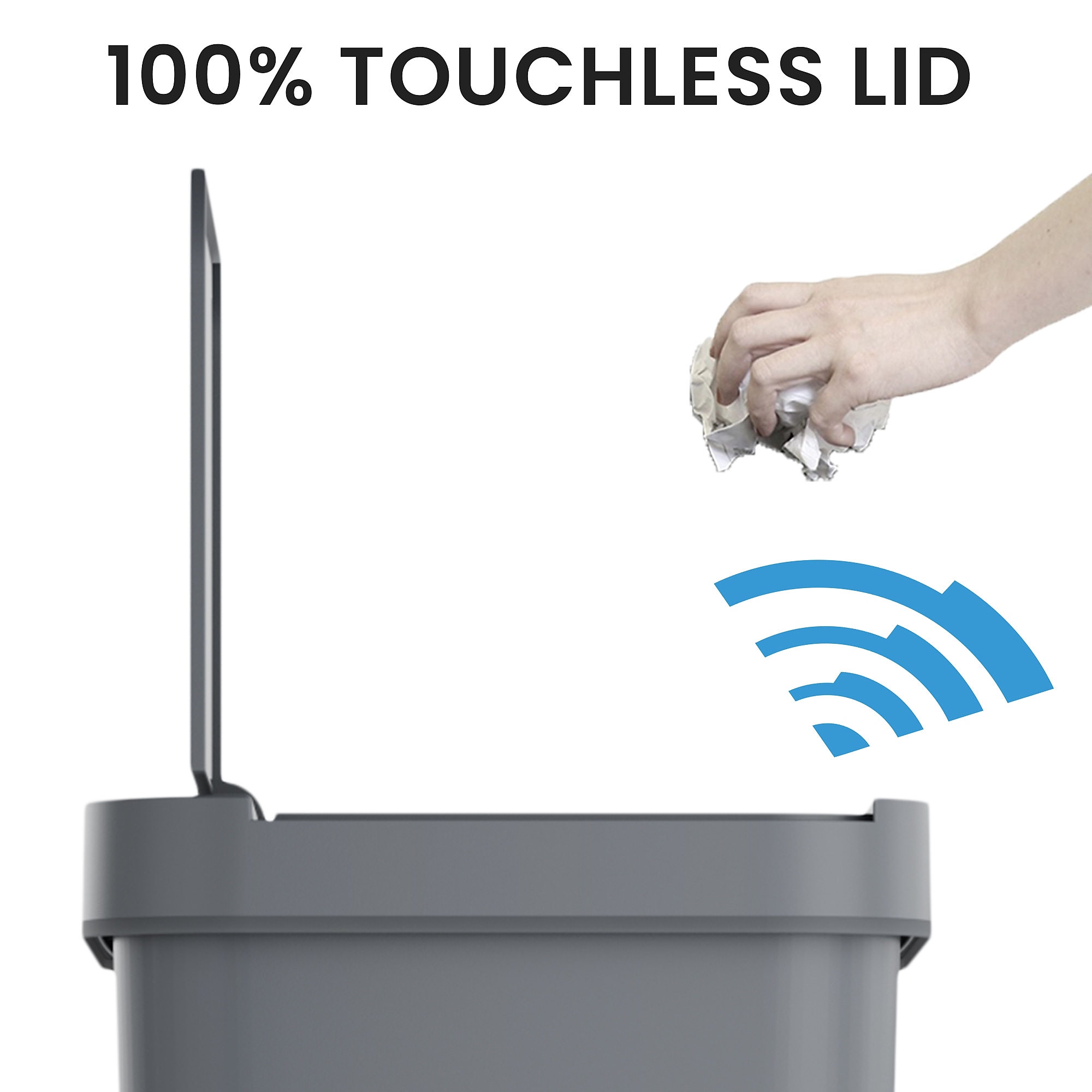 iTouchless Plastic Sensor Trash Can, 13.2 Gallon, Gray (SP13GG) Sansujyuku sansujyuku.com