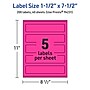 Avery Laser/Inkjet Rectangle Multipurpose Labels, 1.5" x 7.5", Neon Magenta, 200/Pack (94231)~#|#~0C5C0FD2-B327-40B5-BC55A70D2C60C1F8_sc7