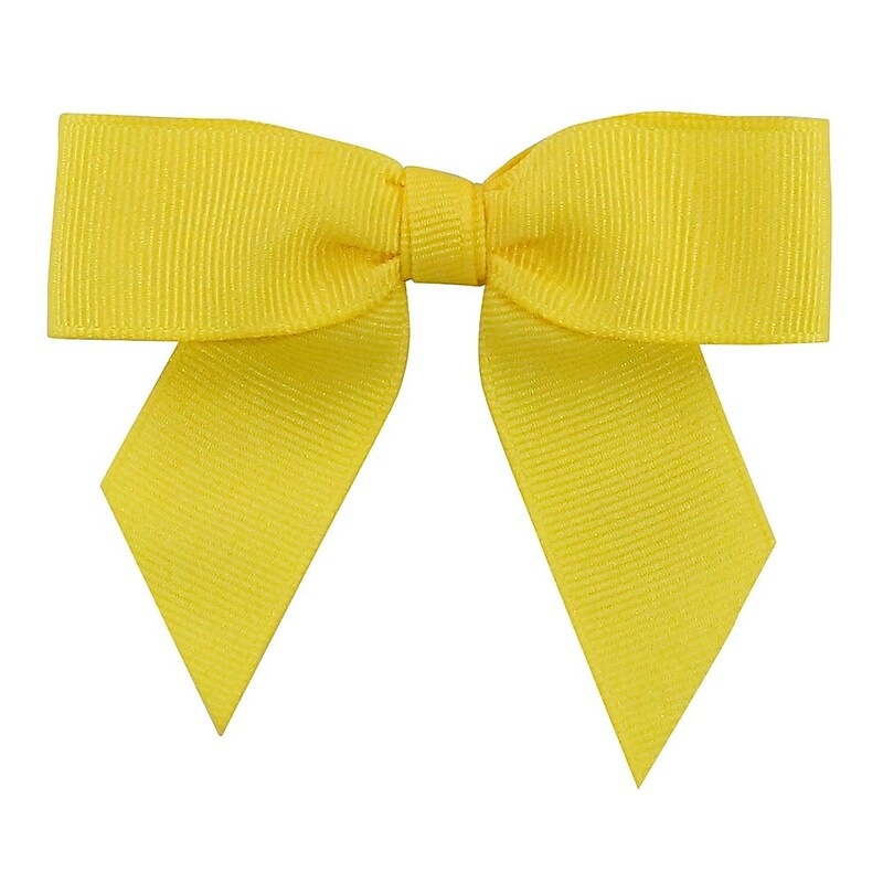 JAM Paper Grosgrain Bows, Lemon, 100/pack (52640349298) image 1