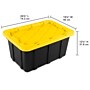 Sterilite 68 Quart Industrial Garage Tote with Snap-on Lid, Plastic, Yellow/Black, 6/Carton (50639Y06CT)~#|#~0C6337C0-D812-4627-936175272965FEA8_sc7