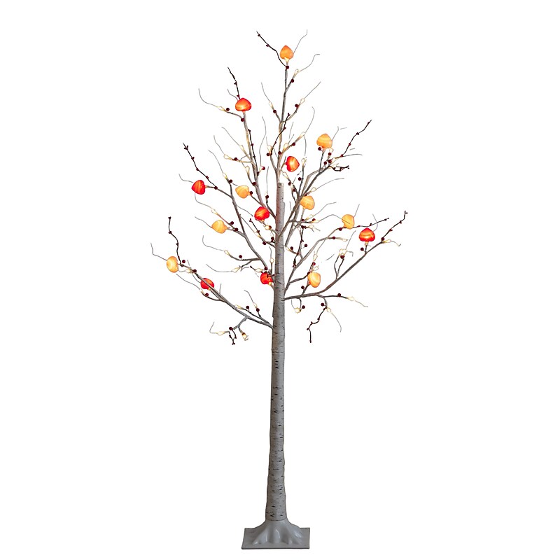Nearly Natural 5-ft Pre-Lit Artificial Valentine's Day Twig Tree with 72 Heart Shaped LED Lights and Red Berries (T5449) image 1