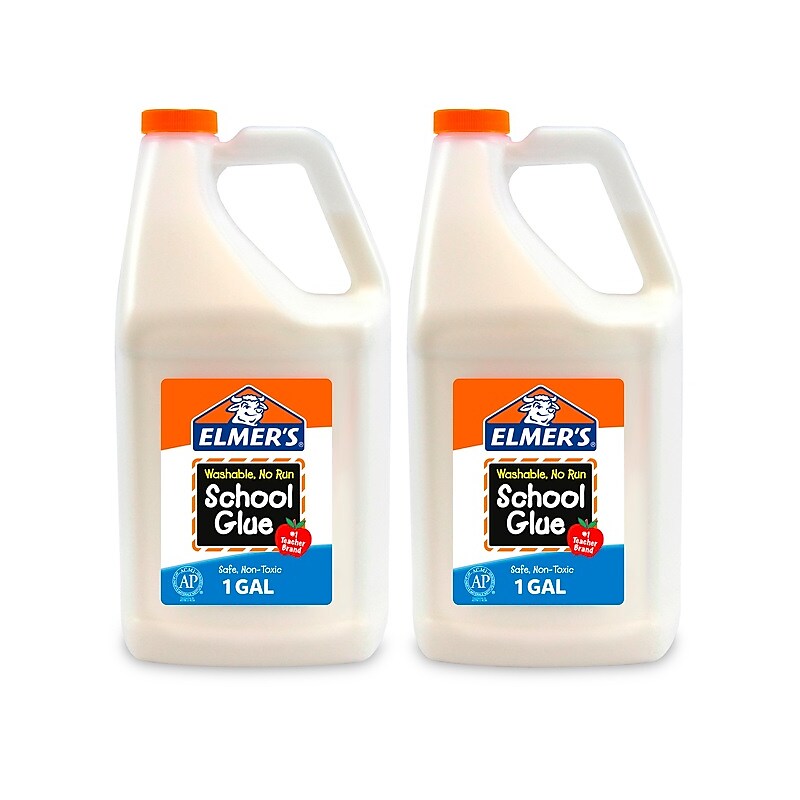 Elmer's School Washable Removable School Glue, 1 Gallon, White, 2/Carton (E340) image 1
