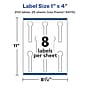 Avery Laser/Inkjet Multipurpose Labels, 4" x ", Glossy White, 200/Pack (94115)~#|#~0C6FB3B9-3187-42BF-84BC3E7A981D0FA6_sc7