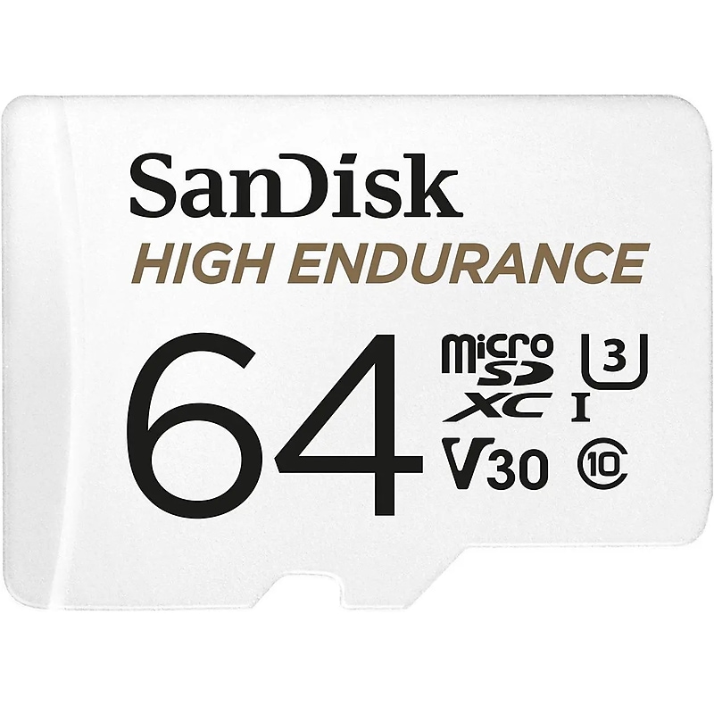 SanDisk High Endurance 64GB microSD Memory Card with Adapter, Class 10, UHS I, V30 (SDSQQNR 064G GN6IA) image 1