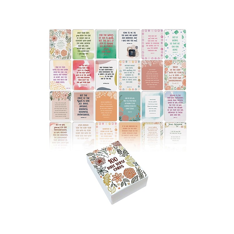 Better Office Bible Verses Encouragement Cards, 3.5" x 2.5", Assorted Colors, 100/Pack (64582-100PK) image 1