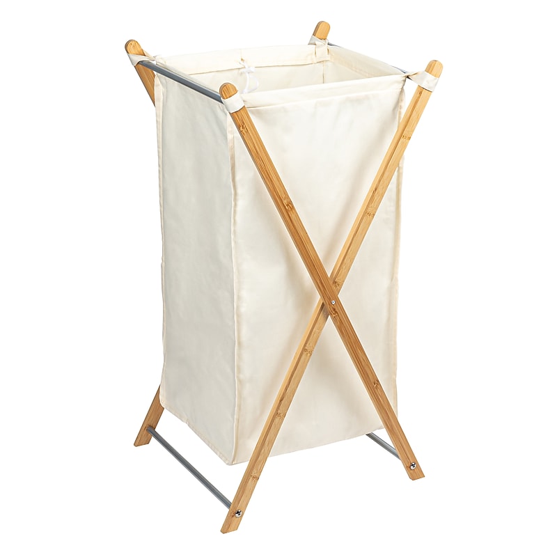 Household Essentials X-Frame Collapsible Hamper, Bamboo, Natural (HE1135) image 1