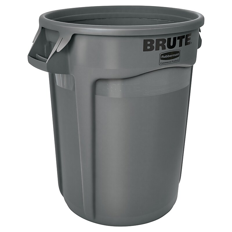 Rubbermaid Brute Plastic Trash Can Container, 32 Gallons, Grey (FG263200GRAY) image 1