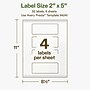 Avery Hemp Rectangle Laser/Inkjet Multipurpose Labels, 2" x 5", Off-White (32/Pack)~#|#~0CA47D3C-30C3-4538-9C50350790305EFD_sc7