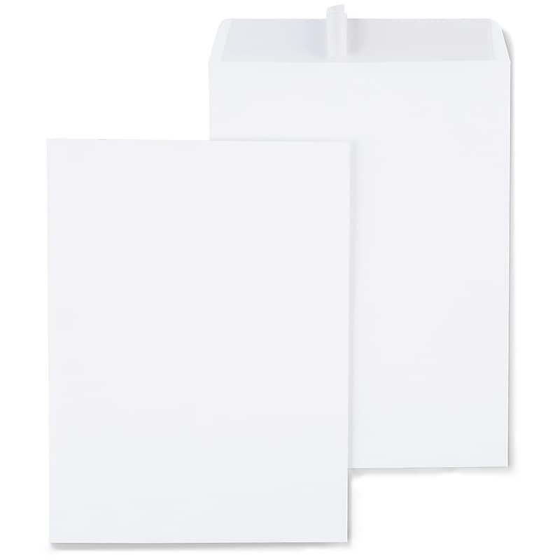 Staples QuickStrip EasyClose Self Seal Catalog Envelopes, 9" x 12", White, 100/Box (ST379479-CC) image 1