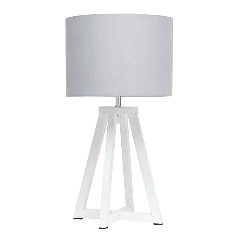 Creekwood Home 19" LED Table Lamp, White/Gray (CWT-1001-WG) image 1