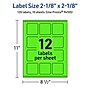 Avery Laser/Inkjet Multipurpose Square Labels, 2-1/8" x 2-1/8", Neon Green, 120/Pack (94105)~#|#~0CAD10CC-7161-4202-A2CFDA7693DC0F98_sc7