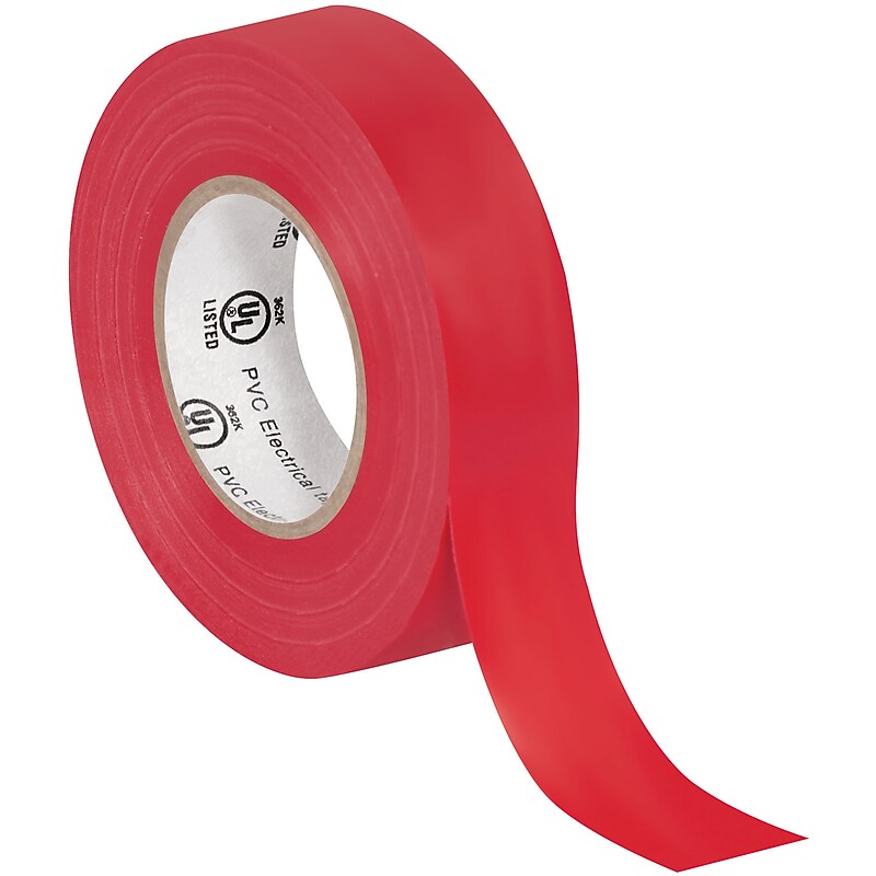 Tape Logic Vinyl Electrical Tape, 0.75" x 60', Red, 10/Carton (T96461810PKR) image 1