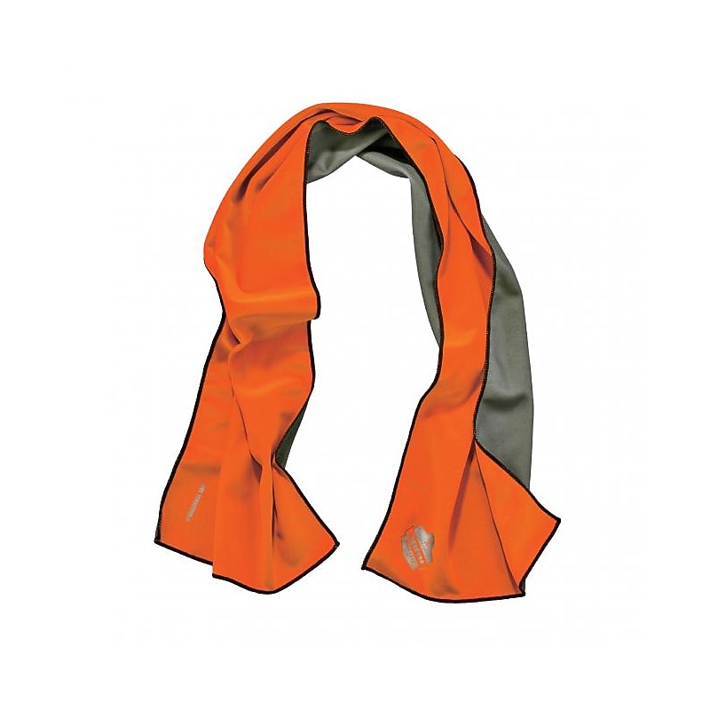 Ergodyne Chill-Its 6602MF Evaporative Cooling Towel, Gray/Orange, One Size (12661) image 1