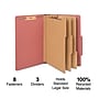 Staples 60% Recycled Pressboard Classification Folder, 3-Dividers, 3.5" Expansion, Legal Size, Brick Red, 20/Box~#|#~0CB1E01E-4B13-4AEC-B1695260DC7F4FBC_sc7