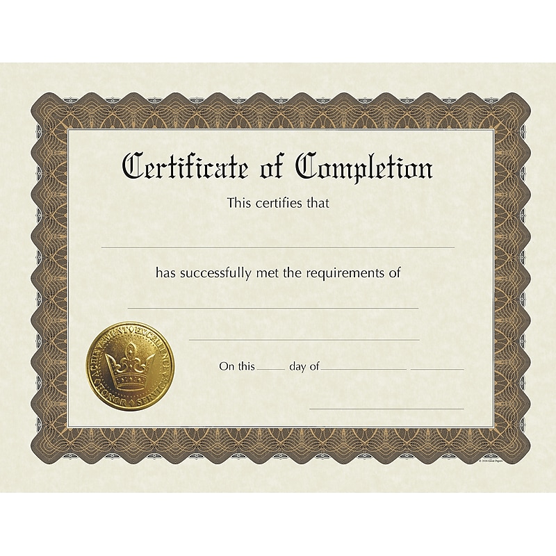 Great Papers! Certificate of Completion for Awards and Achievements, 8.5" x 11", Ivory, 6/Pack (930400) image 1
