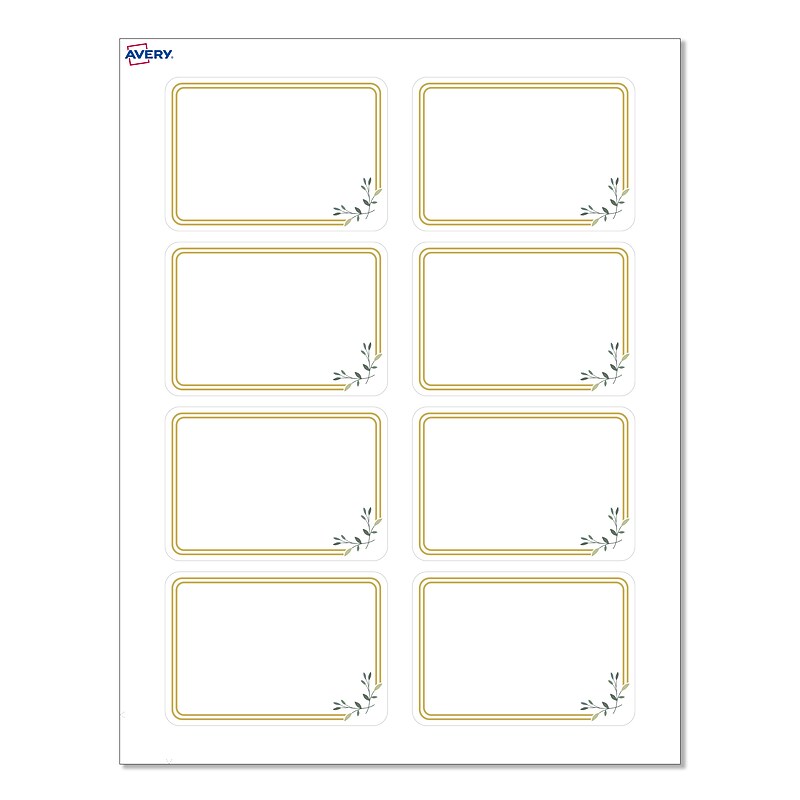Avery Laser/Inkjet Rectangle Multipurpose Labels, 2-1/3" x 3-3/8", White, 80/Pack (S00-EY8) image 1