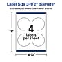 Avery Laser/Inkjet Round Multipurpose Labels, 3.5" Dia., White, 200 Labels/Box (94514)~#|#~0CBD2ECB-12C6-4DE5-99E11786698B82EA_sc7