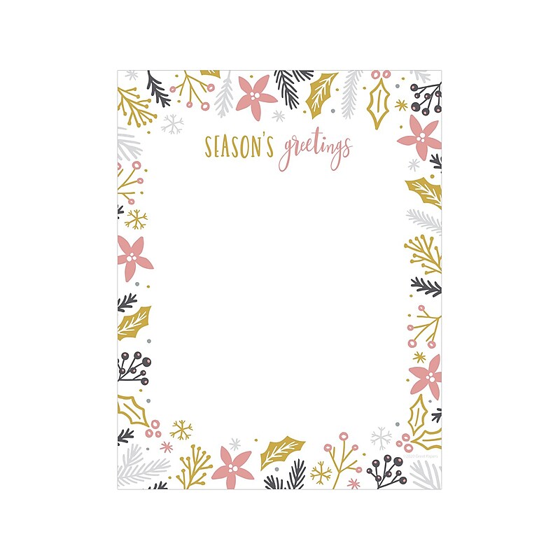 Great Papers! Modern Holiday Letterhead, Multicolor, 80/Pack (2020101) image 1