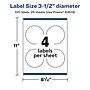 Avery Laser/Inkjet Round Multipurpose Labels, 3.5" Dia., White, 100 Labels/Pack  (94514)~#|#~0CC15C0B-DEA6-43B9-8C536BA26AE3DCB8_sc7