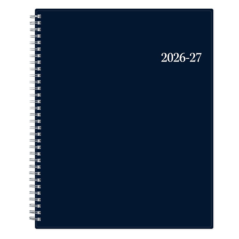 2026-2027 Blue Sky Collegiate 8.5" x 11" Academic Weekly & Monthly Planner, Plastic Cover, Navy (148672-A27) image 1