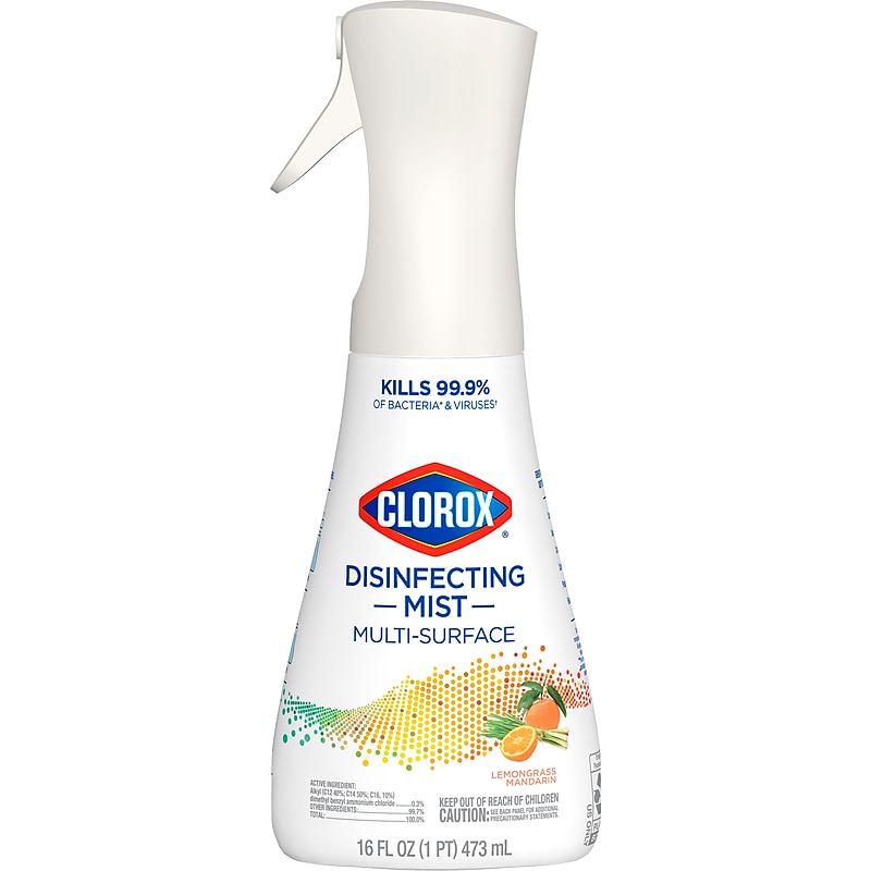 Clorox Disinfecting, Sanitizing and Antibacterial Spray Mist, Lemongrass Mandarin, 16 Fluid oz. (60151) image 1