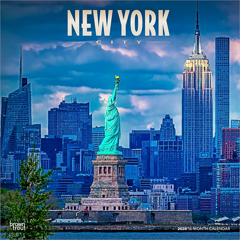 2026 BrownTrout New York City 12" x 12" Monthly Wall Calendar (9798330704873) image 1